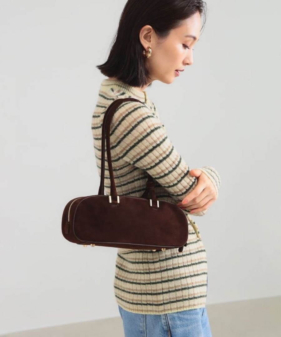 専用 別注CHRISTIAN VILLA スエードスクエア ロングハンドルバッグ