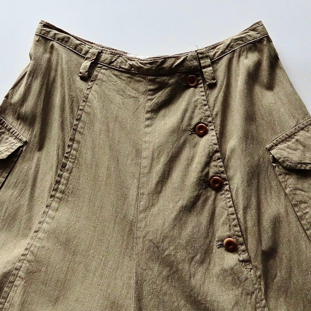 45R 撚り杢ミリタリー平キュロット 2 ワイドパンツ 45rpm