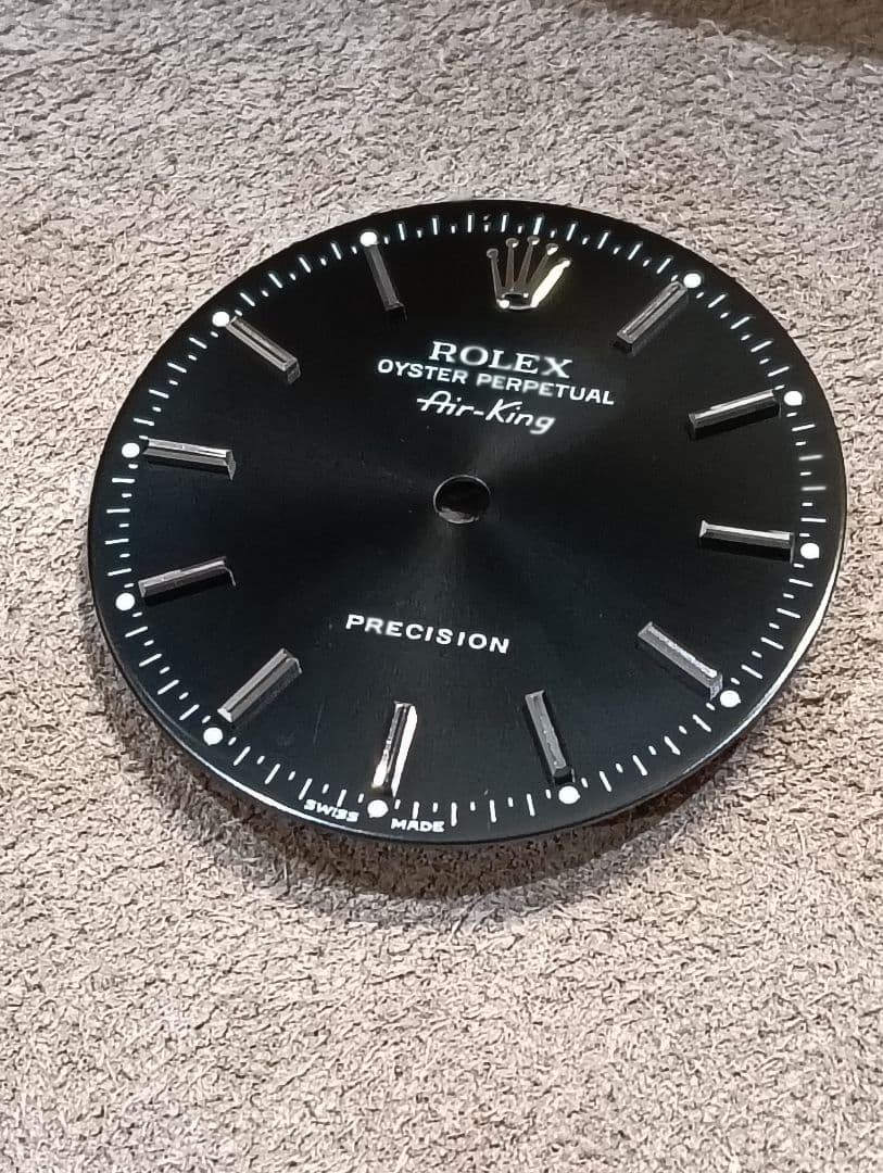 ロレックス　14000 エアキング　黒文字盤　針付き　air king