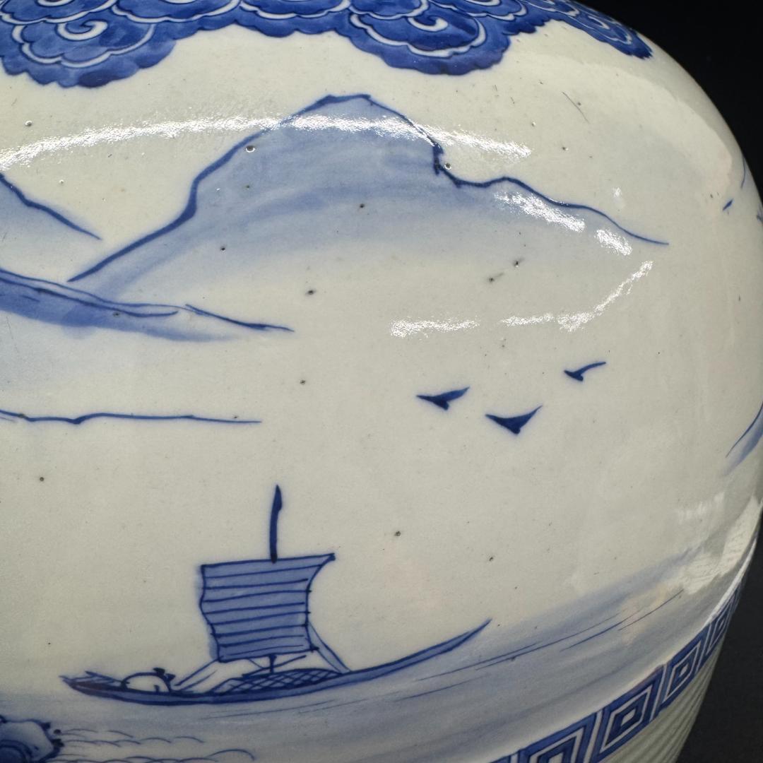 年末値下げ！希少！肥前有田 金作製 花瓶 名工 大正時代 時代物染付