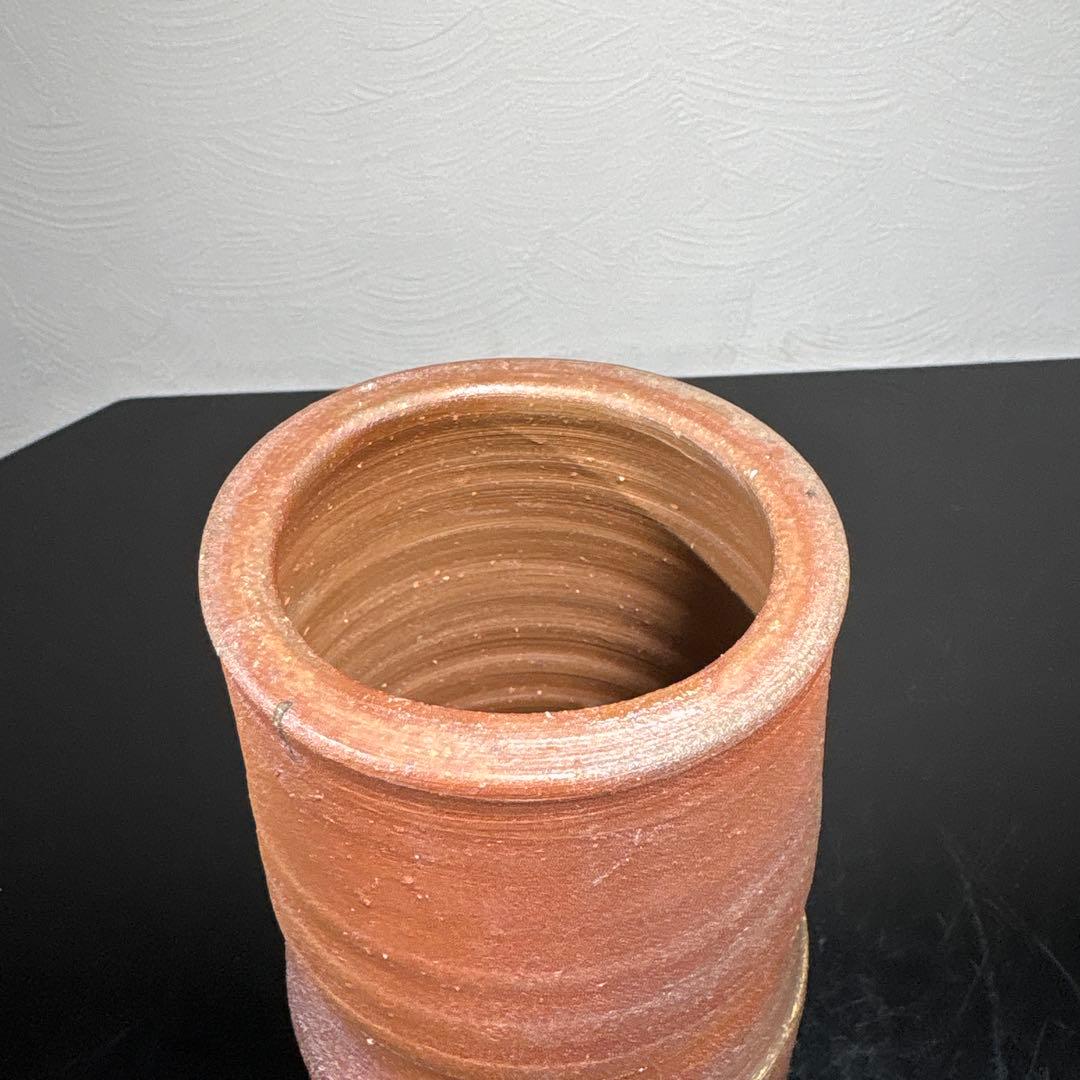 真作　人間国宝　藤原雄　備前花入　高さ約24センチ