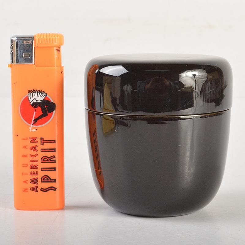 茶道具　蒔絵師　中出松峰作　白檀塗　螺鈿装飾　八ッ橋蒔絵　中棗　共箱　V6444