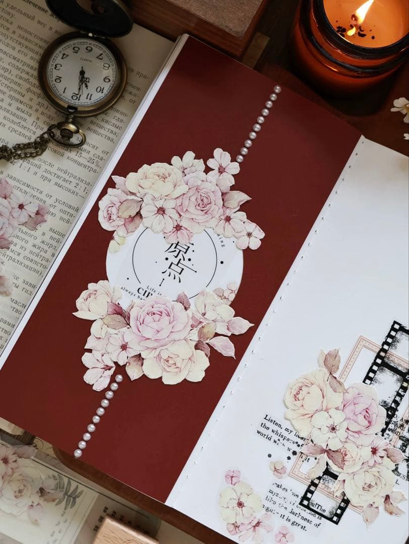 壹洱原创《语瑶-粉色》海外マスキングテープ　マステ 【2369】