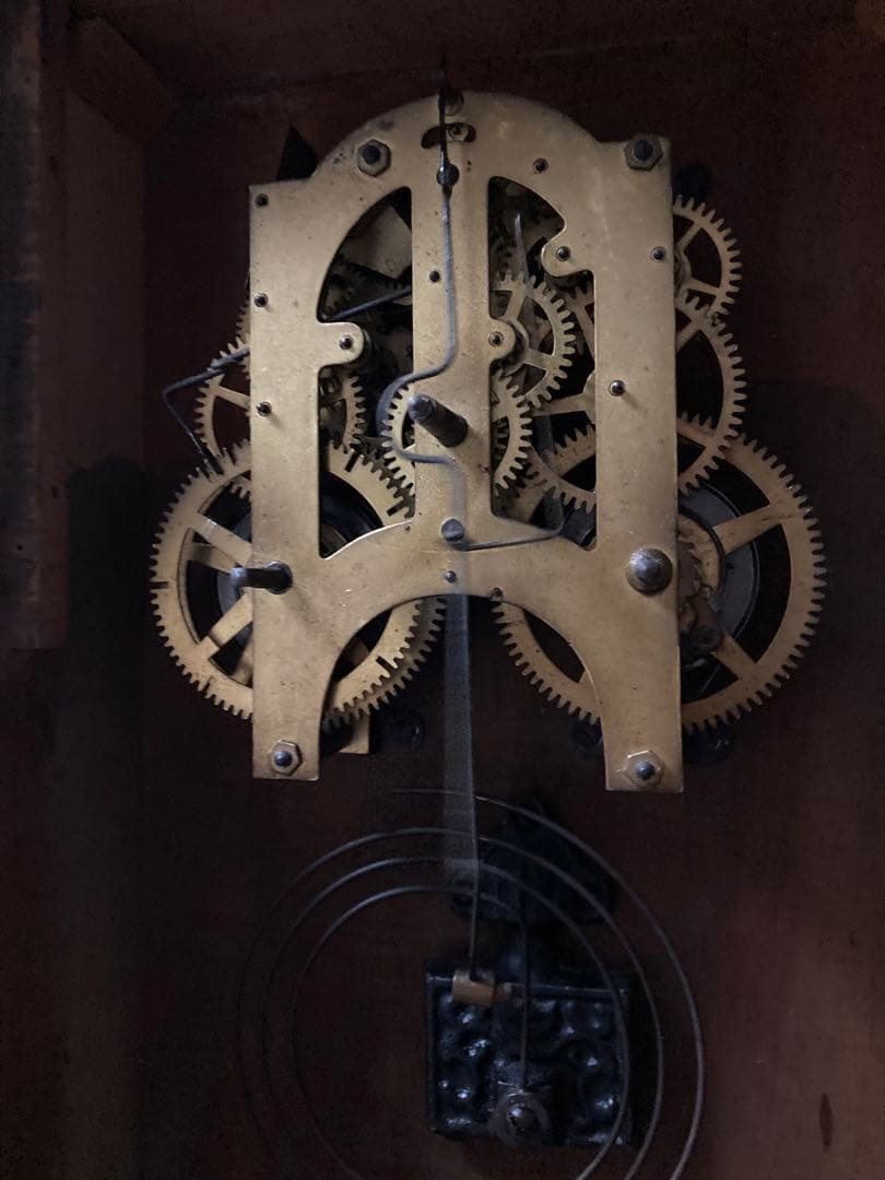 アンティーク柱時計 堀田時計 8日巻ボンボン時計稼働中