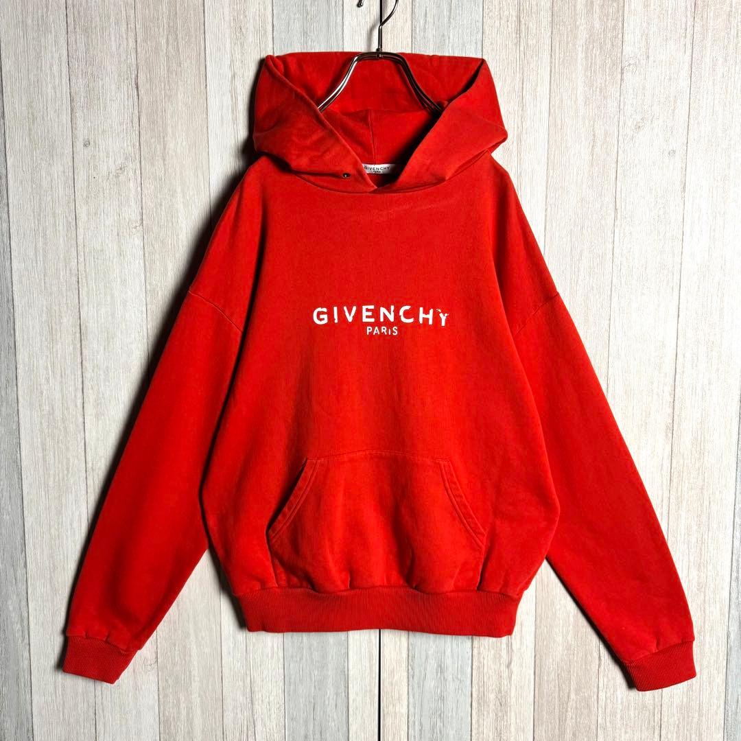 3504【人気・美品】ポルトガル製 ジバンシー センターロゴ スウェットパーカー