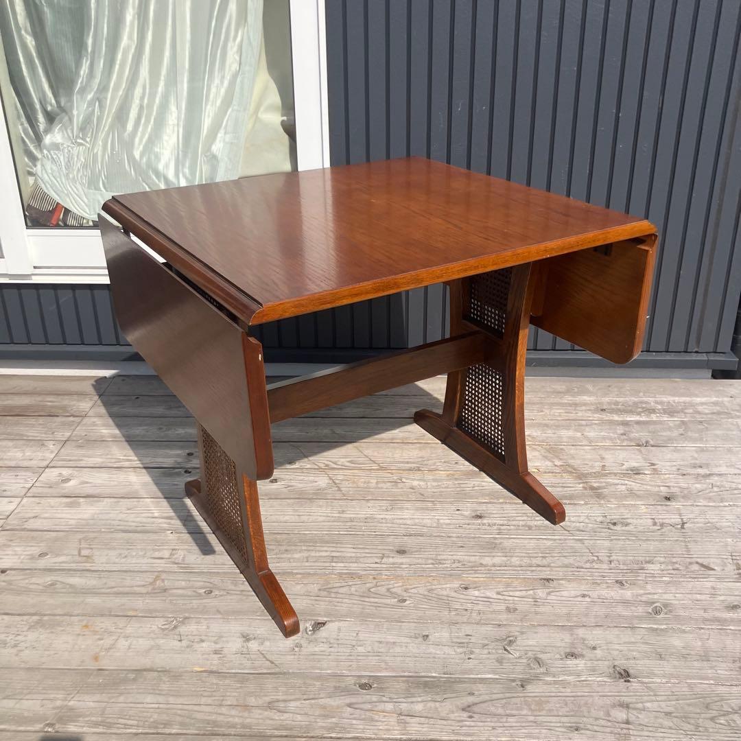 北欧レトロ 木製エクステンションテーブル 伸縮式ダイニングテーブル 古家具