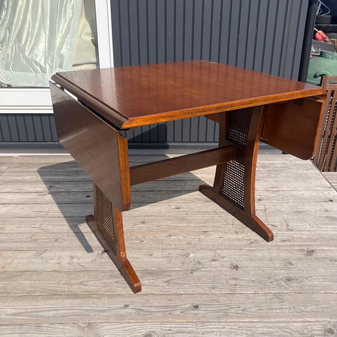 北欧レトロ 木製エクステンションテーブル 伸縮式ダイニングテーブル 古家具