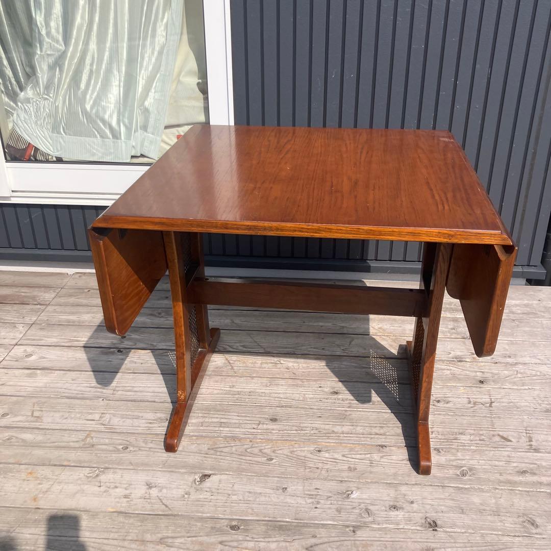 北欧レトロ 木製エクステンションテーブル 伸縮式ダイニングテーブル 古家具