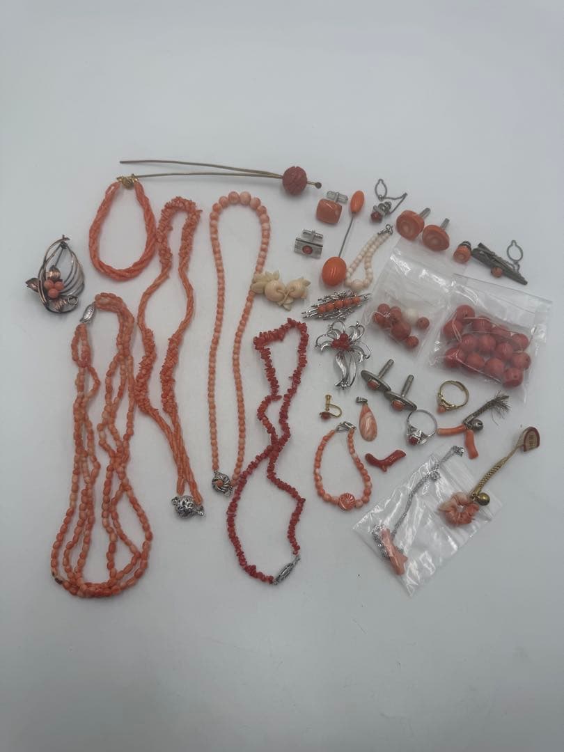 珊瑚 赤珊瑚 珊瑚風 アクセサリー 大量 約280g - メルカリ