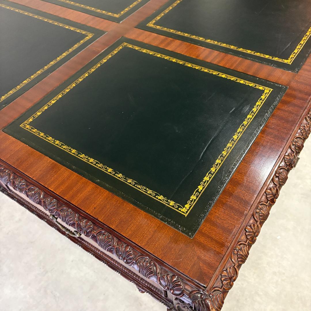 アンティーク デスク レザートップ 英国クラシック 木製