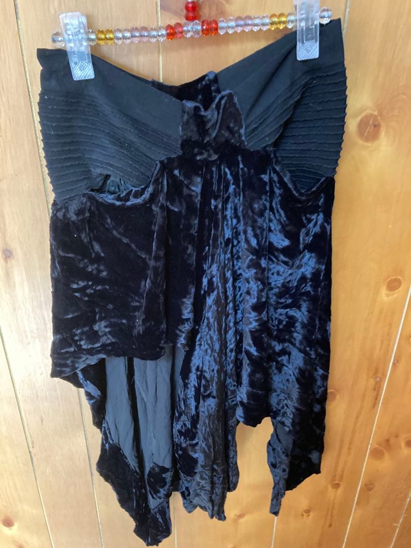 RICK OWENSブラックフレアベロアスカート