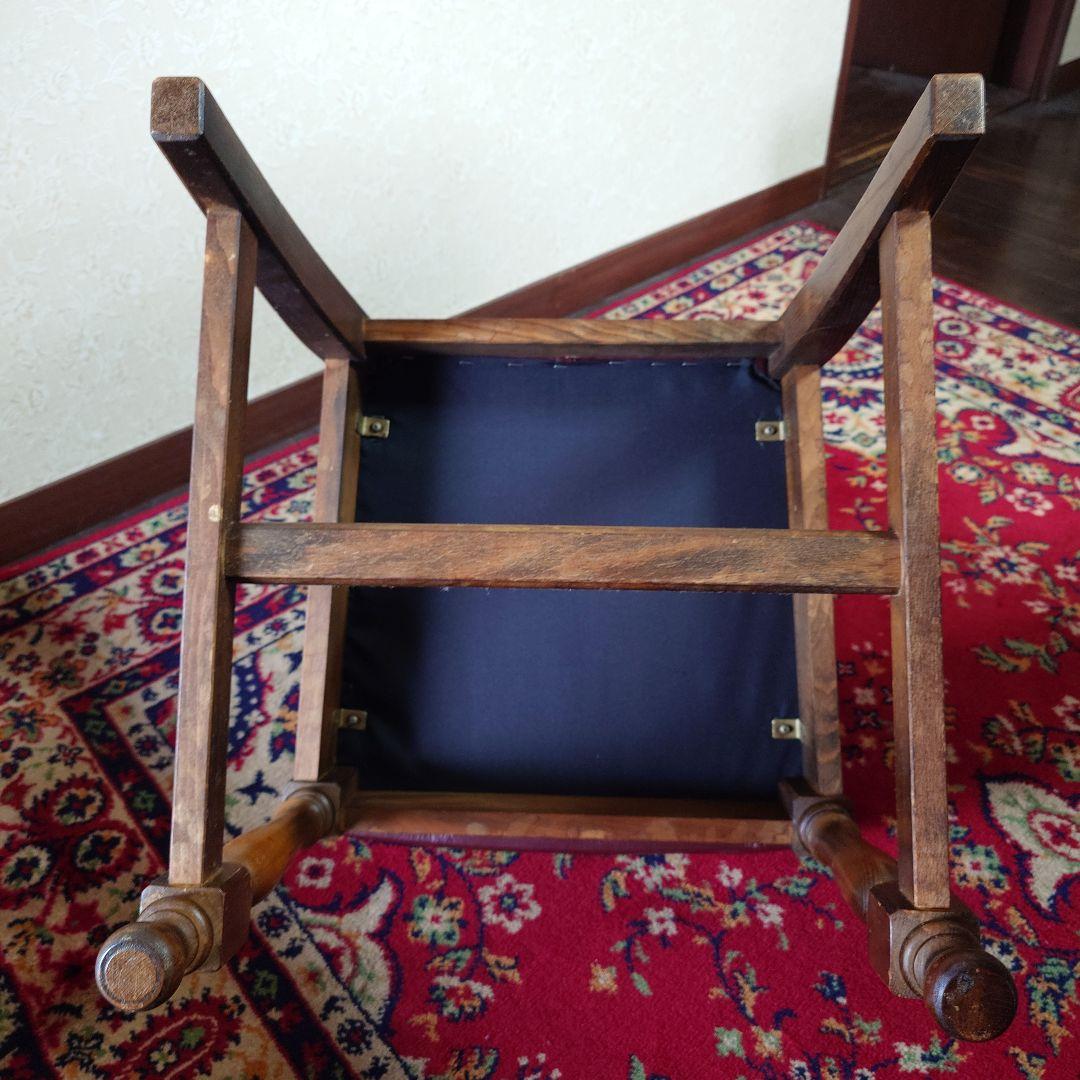 アンティーク　ダイニングテーブル　木製　円形　チェア　セット　 ブラウン