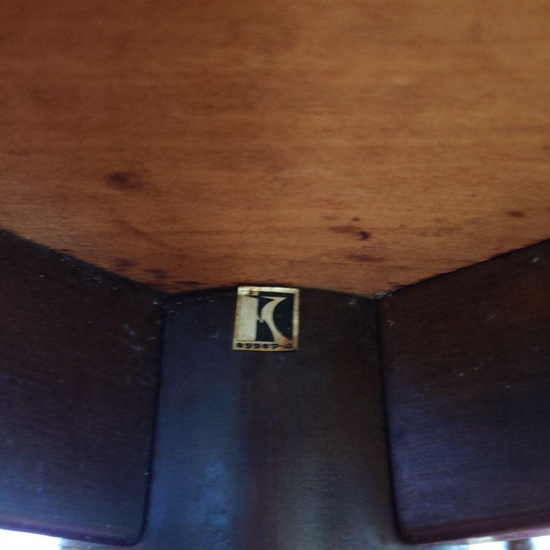 アンティーク　ダイニングテーブル　木製　円形　チェア　セット　 ブラウン