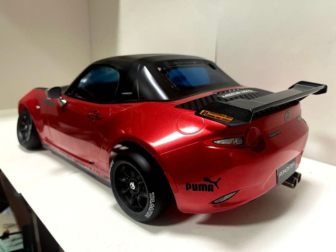 ラジコン 1/10 タミヤXB マツダ ロードスター レッドボディとタイヤセット