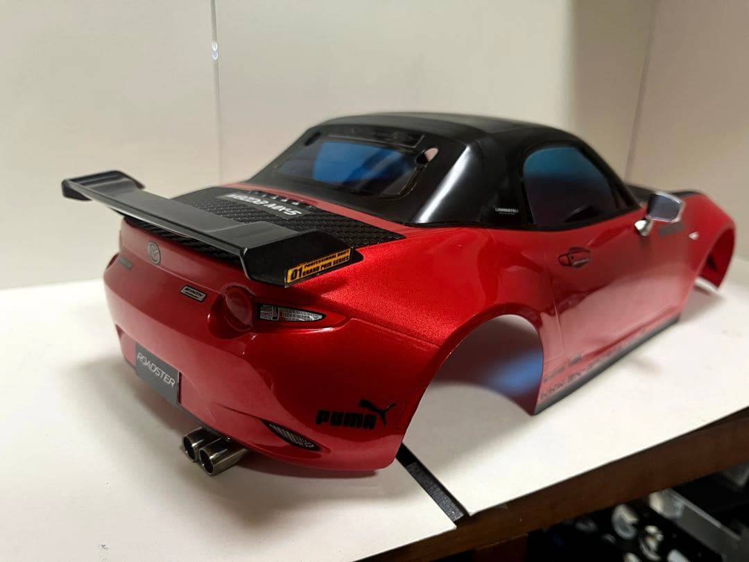 ラジコン 1/10 タミヤXB マツダ ロードスター レッドボディとタイヤセット