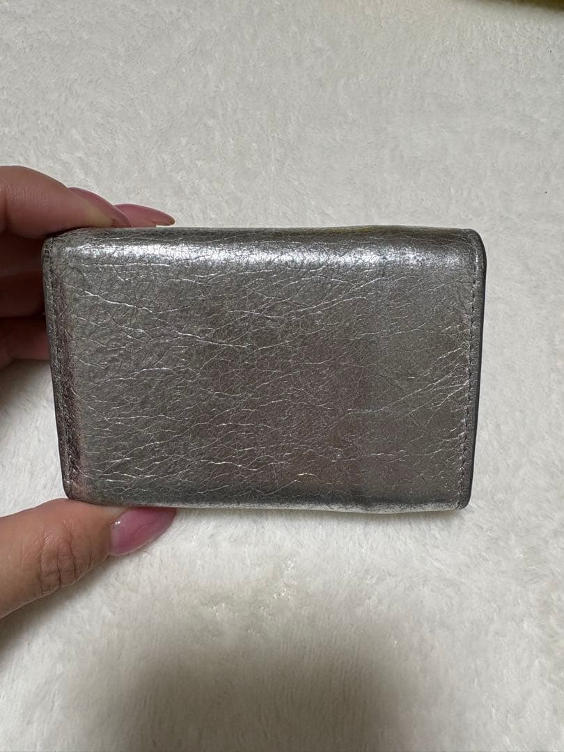 BALENCIAGA バレンシアガ　三つ折りウォレット　シルバー　財布