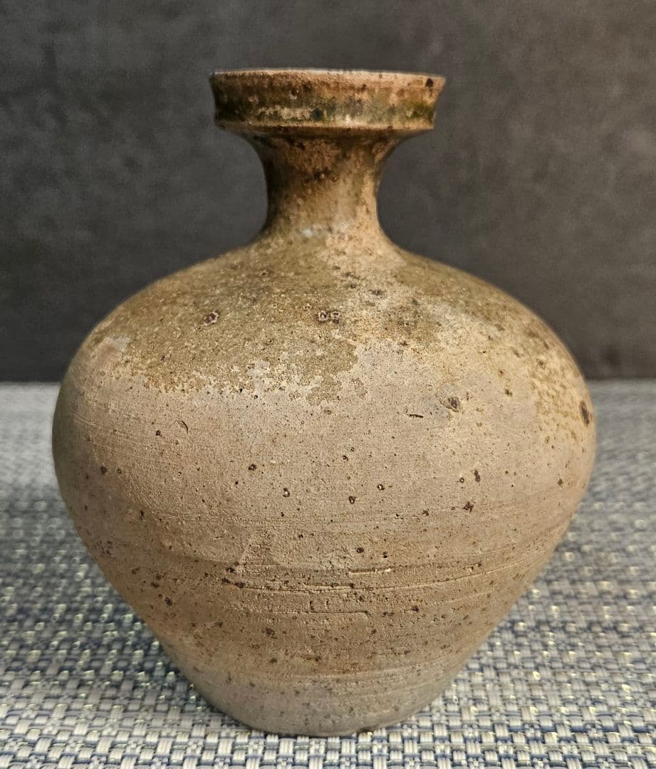 名品❗古代陶器　自然釉灰釉　新羅　 新羅土器　花入　徳利　 茶道具酒器