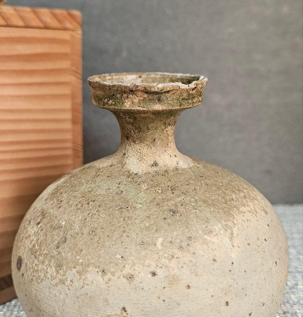 名品❗古代陶器　自然釉灰釉　新羅　 新羅土器　花入　徳利　 茶道具酒器