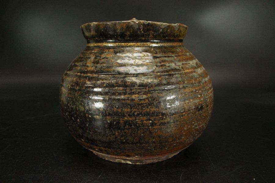 古瀬戸 砂金袋型 水指 茶道具 江戸時代(ZE566)