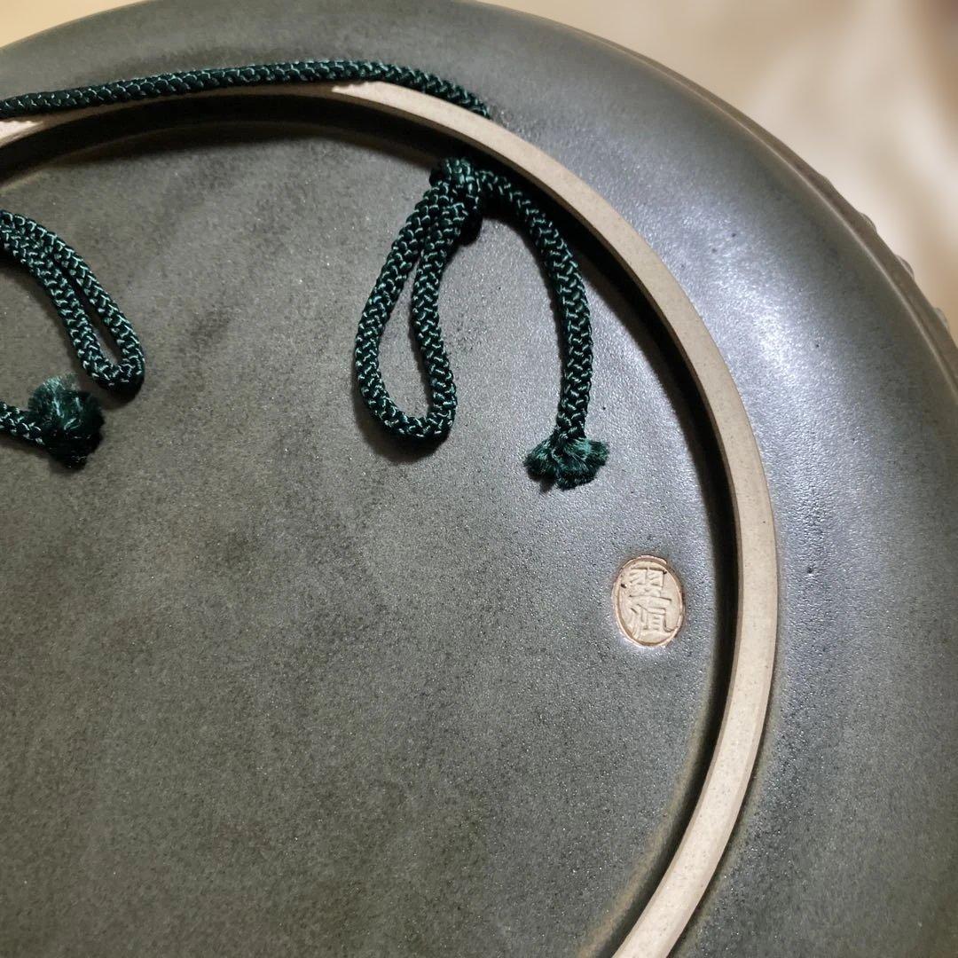 色絵三鶴　額皿　螢窯　中村翠恒氏作　34㎝　共箱入