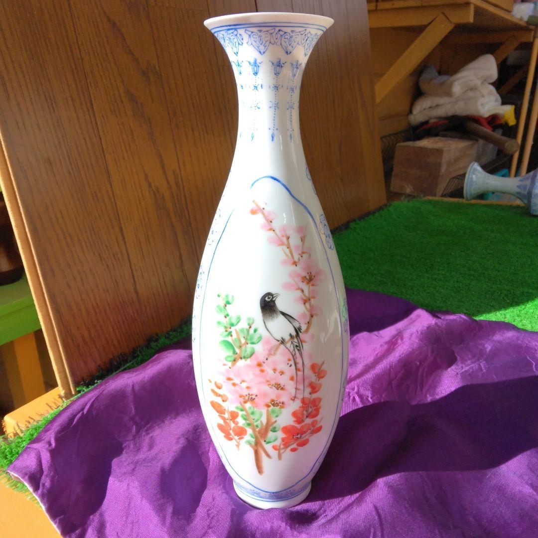 中国景徳鎮花 鳥の絵柄 陶器花瓶 - メルカリ