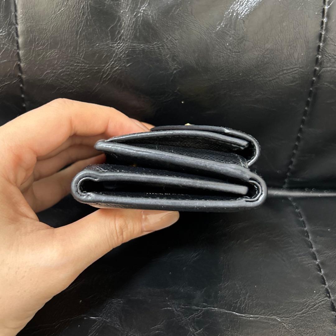 PRADA プラダ サフィアーノ ゴールド三角バッジ 財布 ブラック