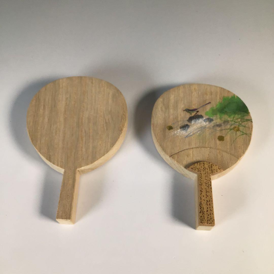 M309 香合 『蓑輪一幸作』『桐製』『鶺鴒蒔絵』『団扇香合』 共箱