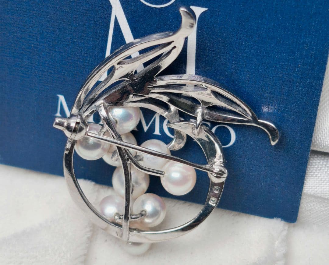美品 最高級】ミキモト ブローチ パール リーフ 皇室御用達 9珠 正規品