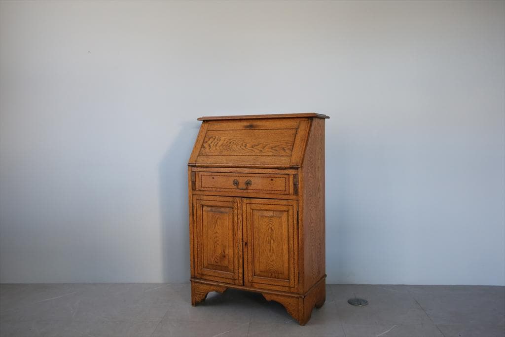 英国アンティーク木製ライティングビューロー/勉強机デスク/テーブル