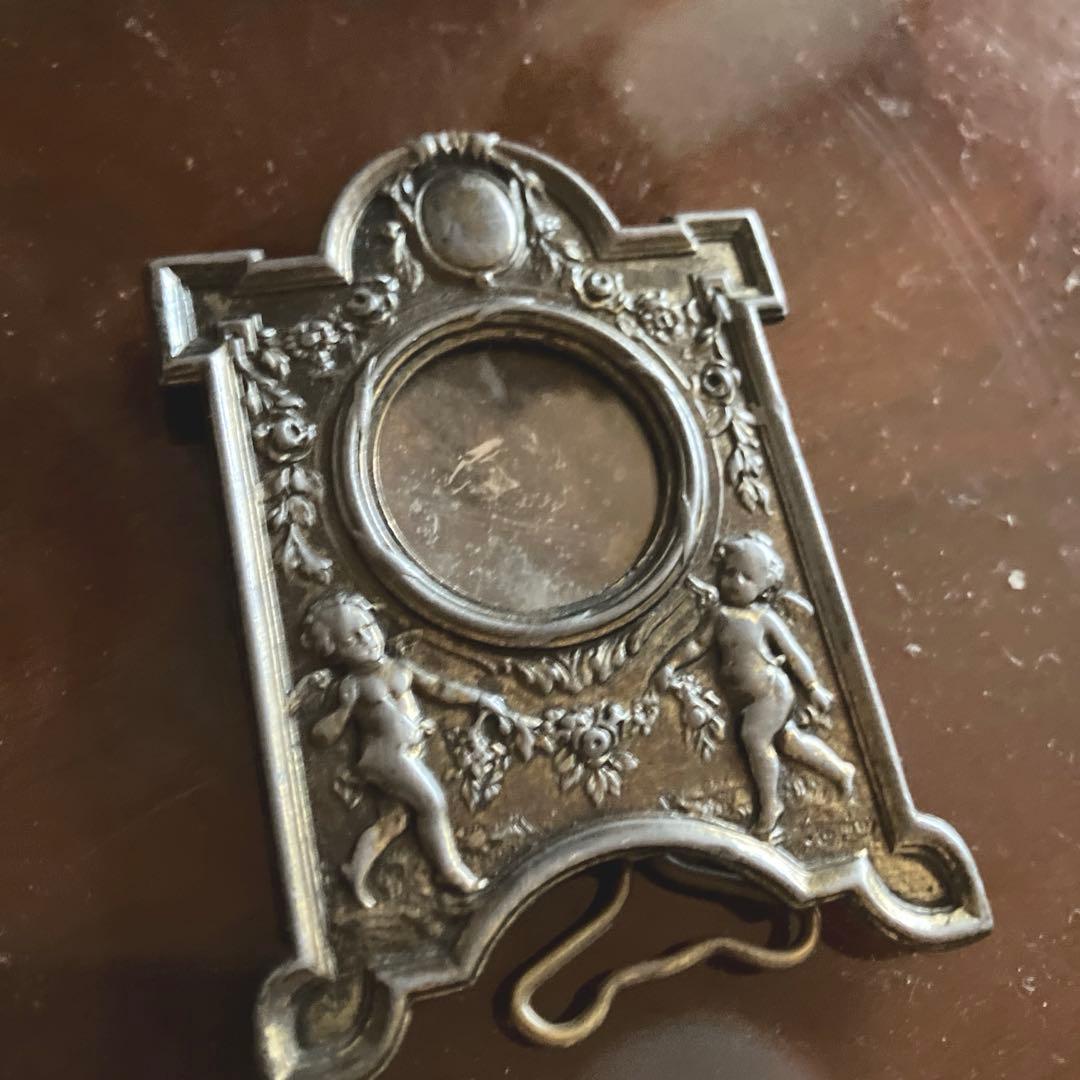 専用フランスアンティークフレーム　天使とローズガーランドレリーフ　小さな写真立て