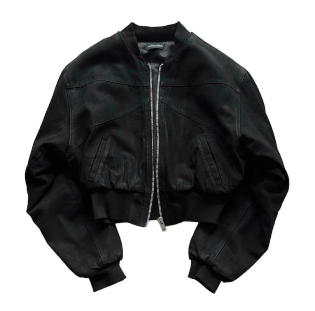 no mass prod Cropped denim flight jacket