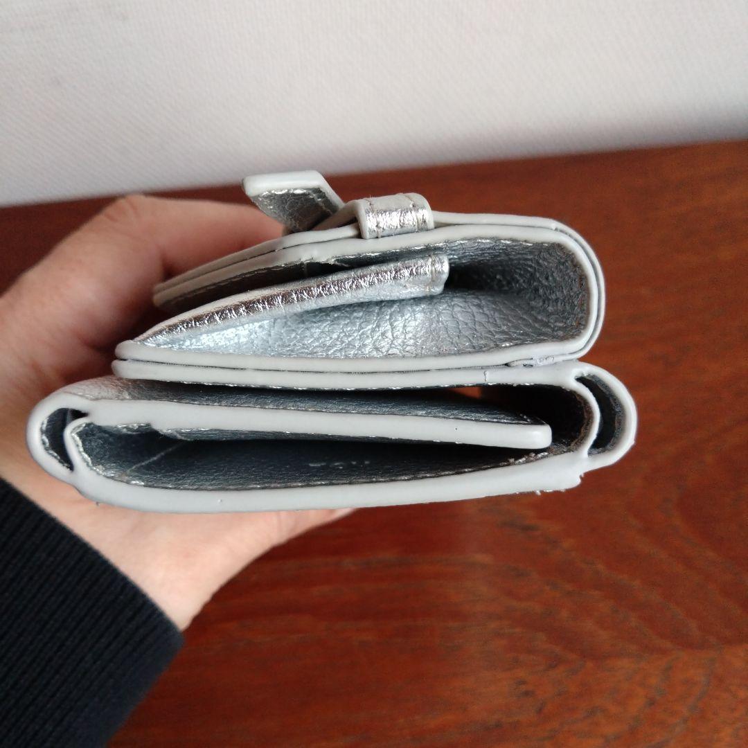 TOV　トーヴ　リボンデザイン　三つ折り財布　ミニウォレット　シルバー　イエナ