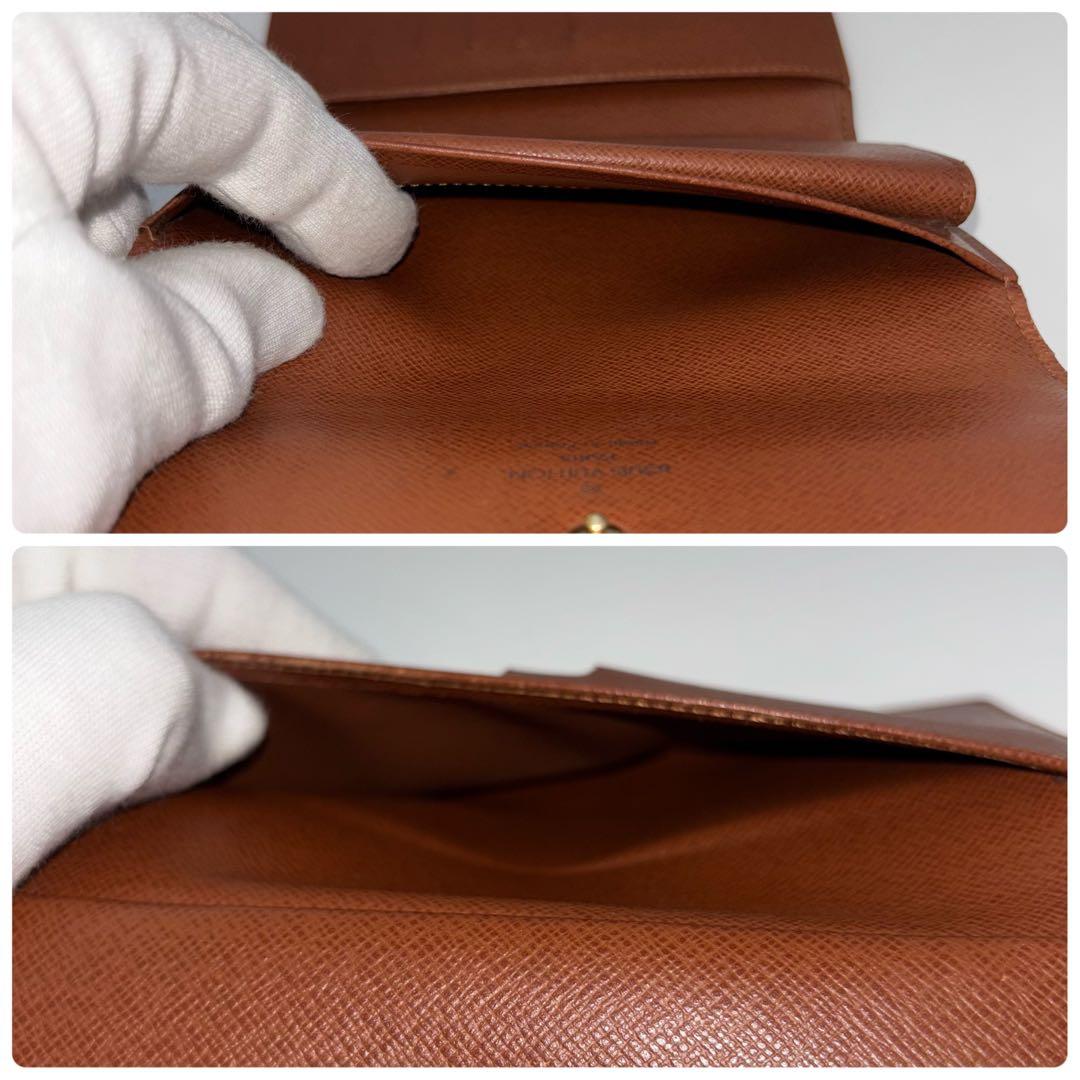 ✨美品✨ルイヴィトン✨モノグラム エテュイパピエ 折り財布 ブラウン