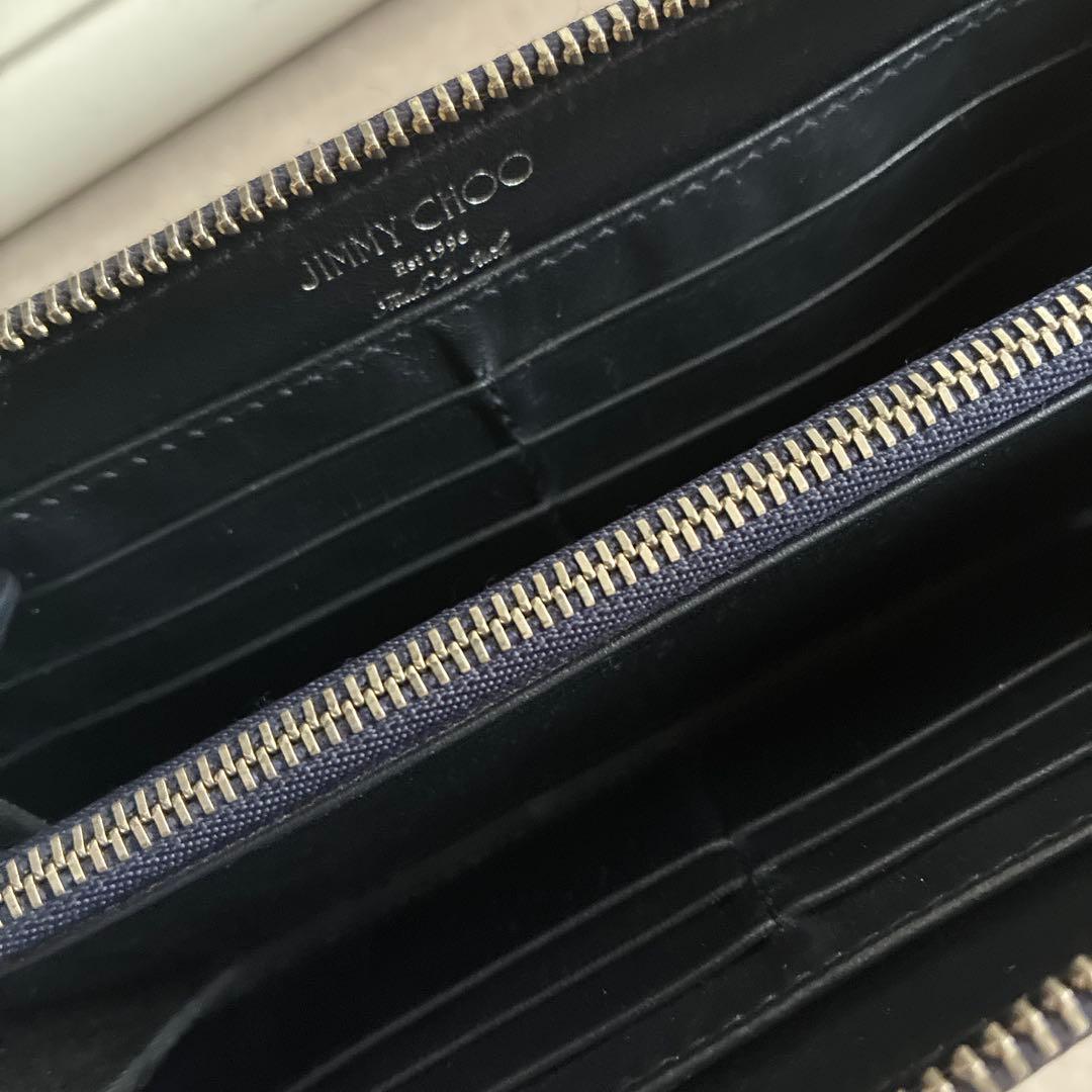 JIMMY CHOO 星型エンボス加工 長財布 ネイビー