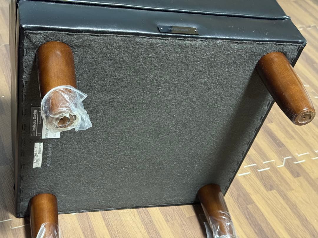 karimoku 合成皮革 オットマン 黒