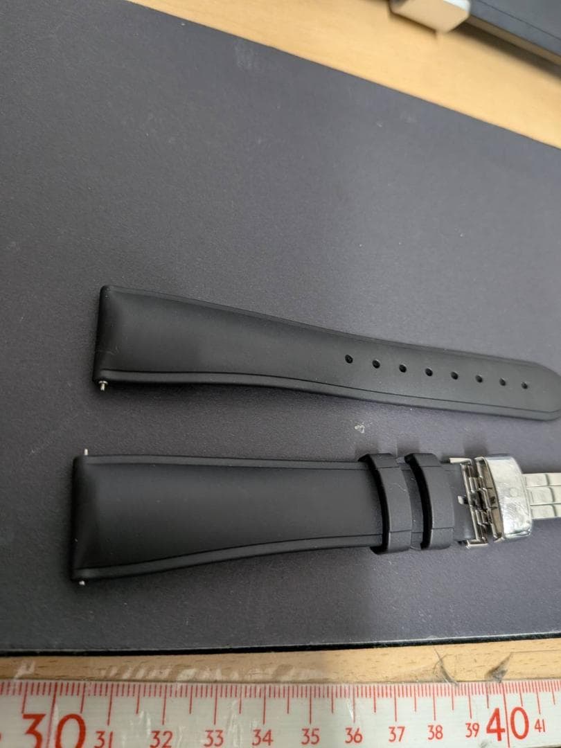 HIRSCH 時計替えベルト　20mm　ラバー　ブラック　黒　②