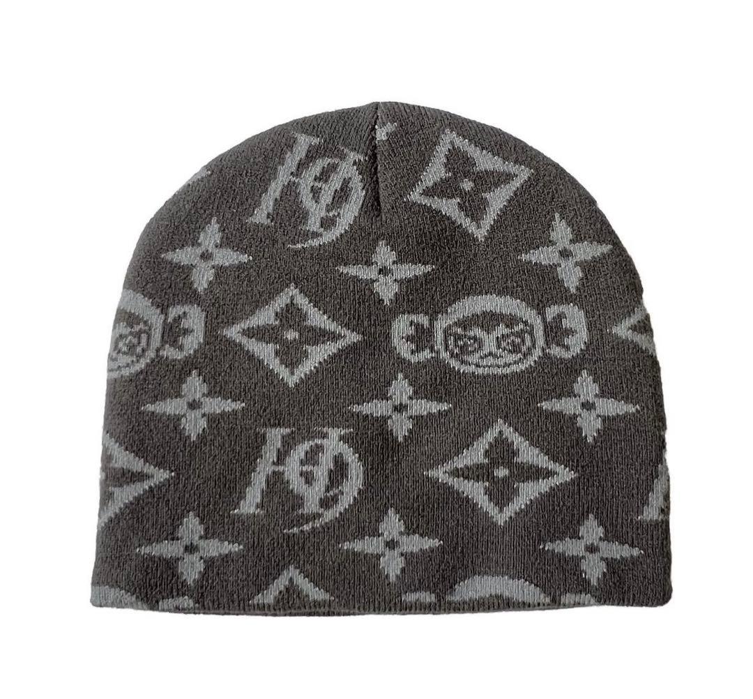 happy99 モノグラム ニット帽 ビーニー