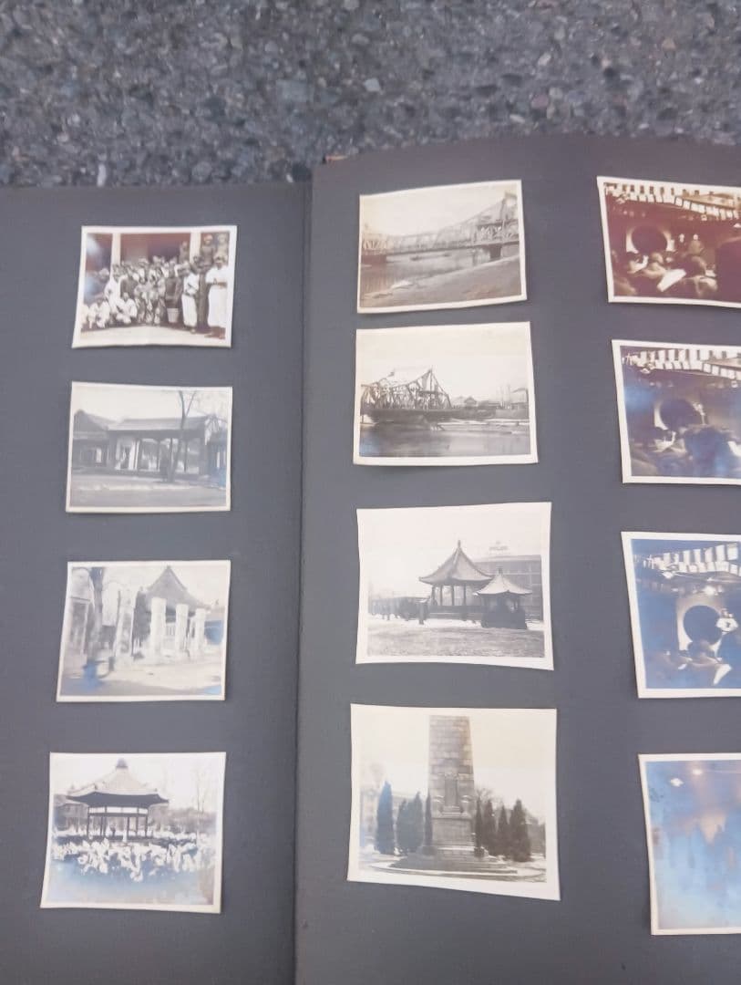 満州の古い写真 67枚 貼り付け アルバム 風景 人物 建築 風俗 戦前