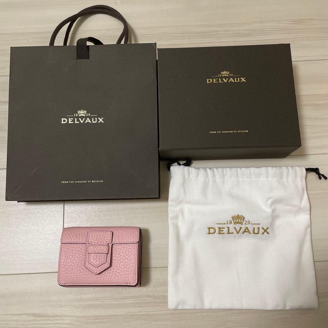 DELVAUX デルヴォー 三つ折り財布 ピンク - メルカリ