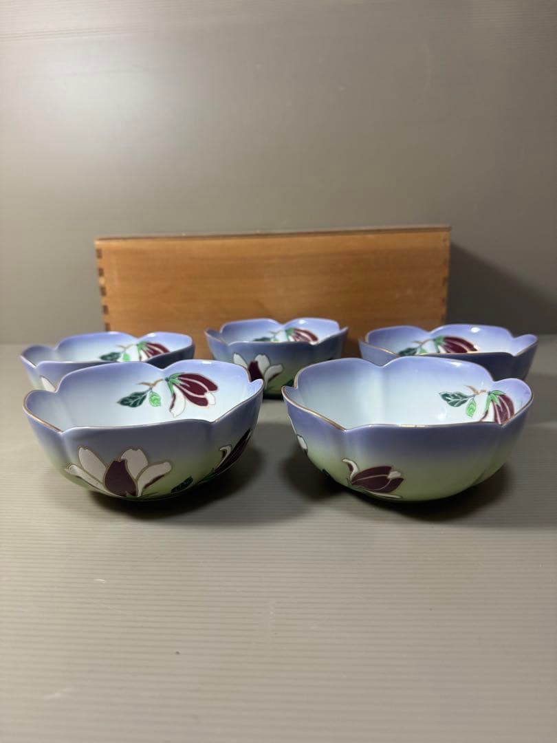 2196 有田焼 清兵衛 中鉢 5客 金彩