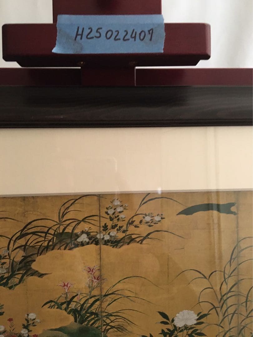 四季草花図　印刷画　日本画 フレーム　額装　額縁