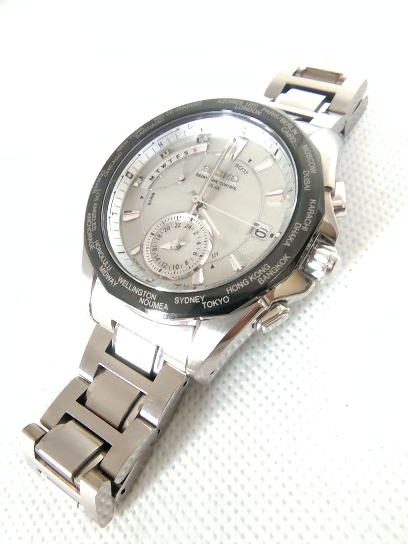 【電波ソーラー、美品】セイコー　ブライツ　ワールドタイム　チタン