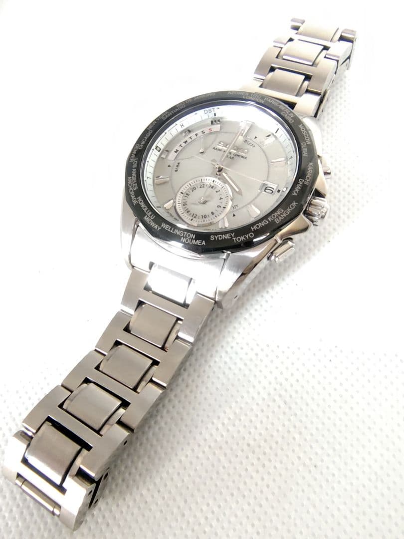 【電波ソーラー、美品】セイコー　ブライツ　ワールドタイム　チタン