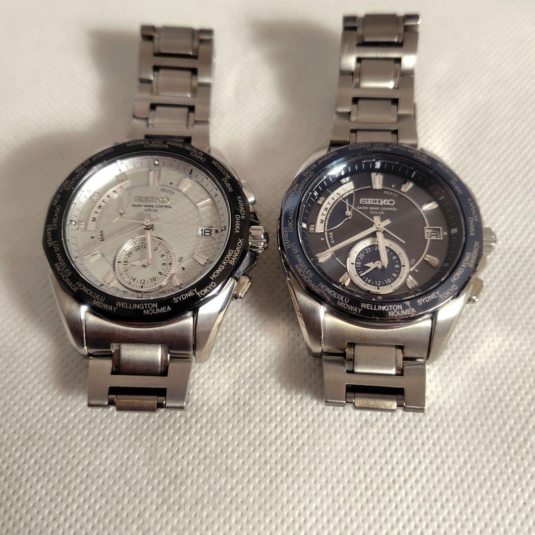 【電波ソーラー、美品】セイコー　ブライツ　ワールドタイム　チタン