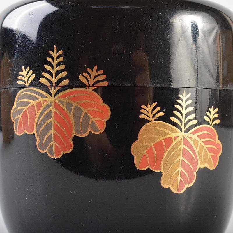 茶道具　漆塗　秀山作　高台寺蒔絵　中棗　共箱　C　R5834