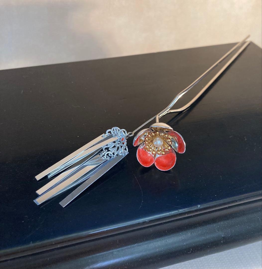 専用　桃色吐息　牡丹と梅　金属簪　花簪コーム簪　櫛簪　玉簪　Uピン簪　後押し