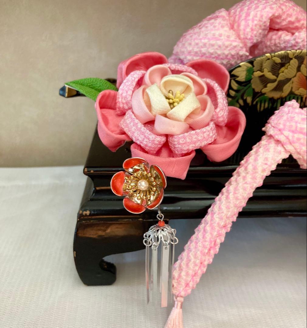 専用　桃色吐息　牡丹と梅　金属簪　花簪コーム簪　櫛簪　玉簪　Uピン簪　後押し