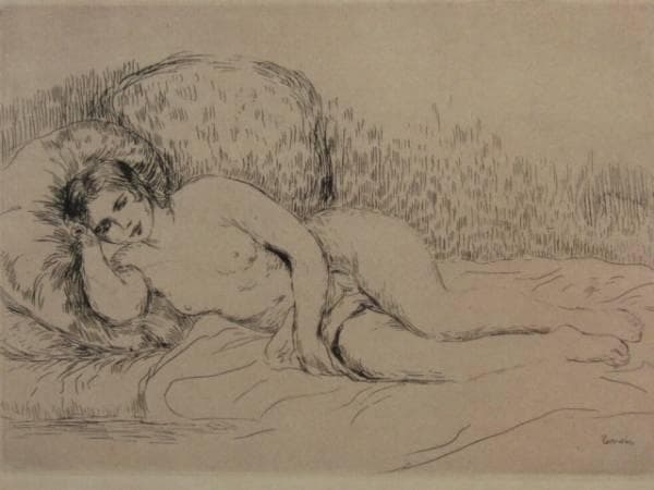 ピエール=オーギュスト・ルノワール、横たわる裸婦、希少な画集より