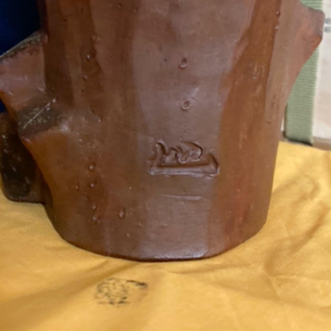 備前　琴高仙人置物　共箱