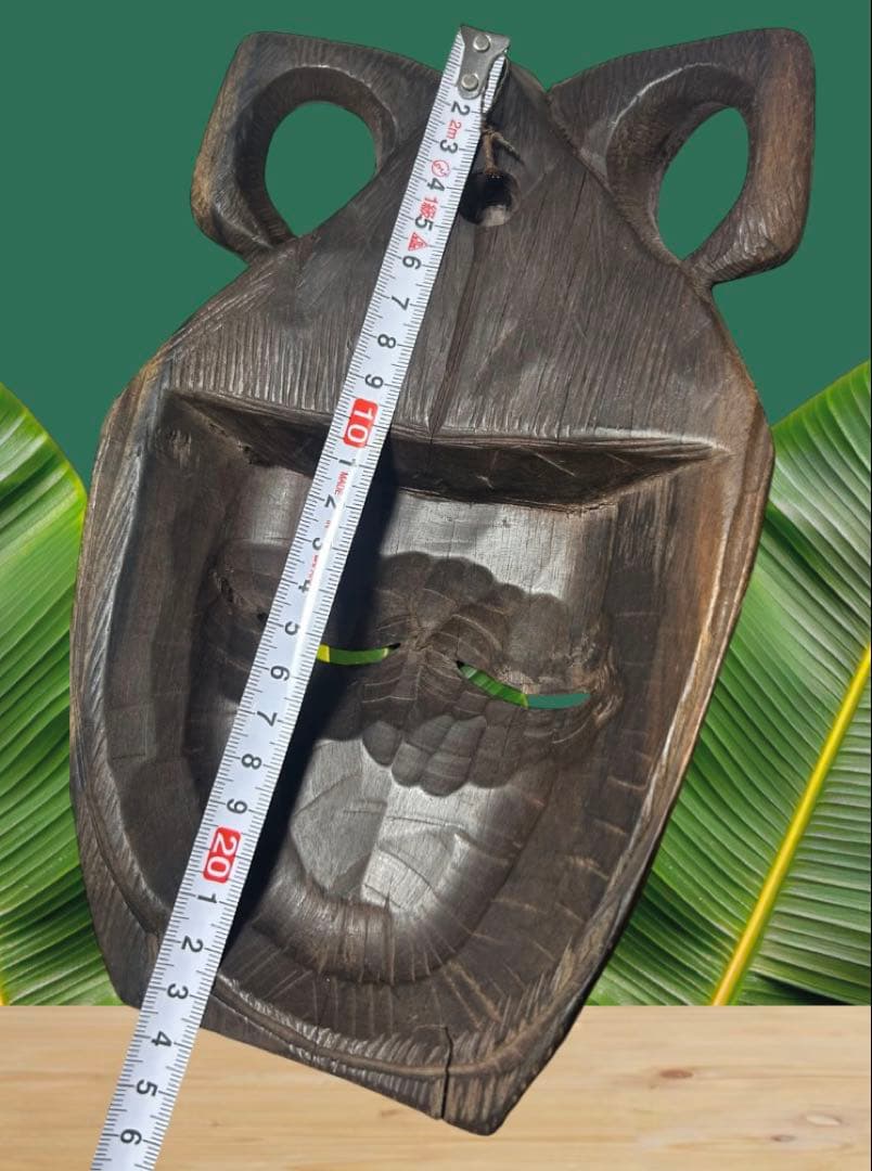 アフリカ セネガル 木彫 お面 マスク 黒檀 エボニー 祭祀 王冠 壁掛け